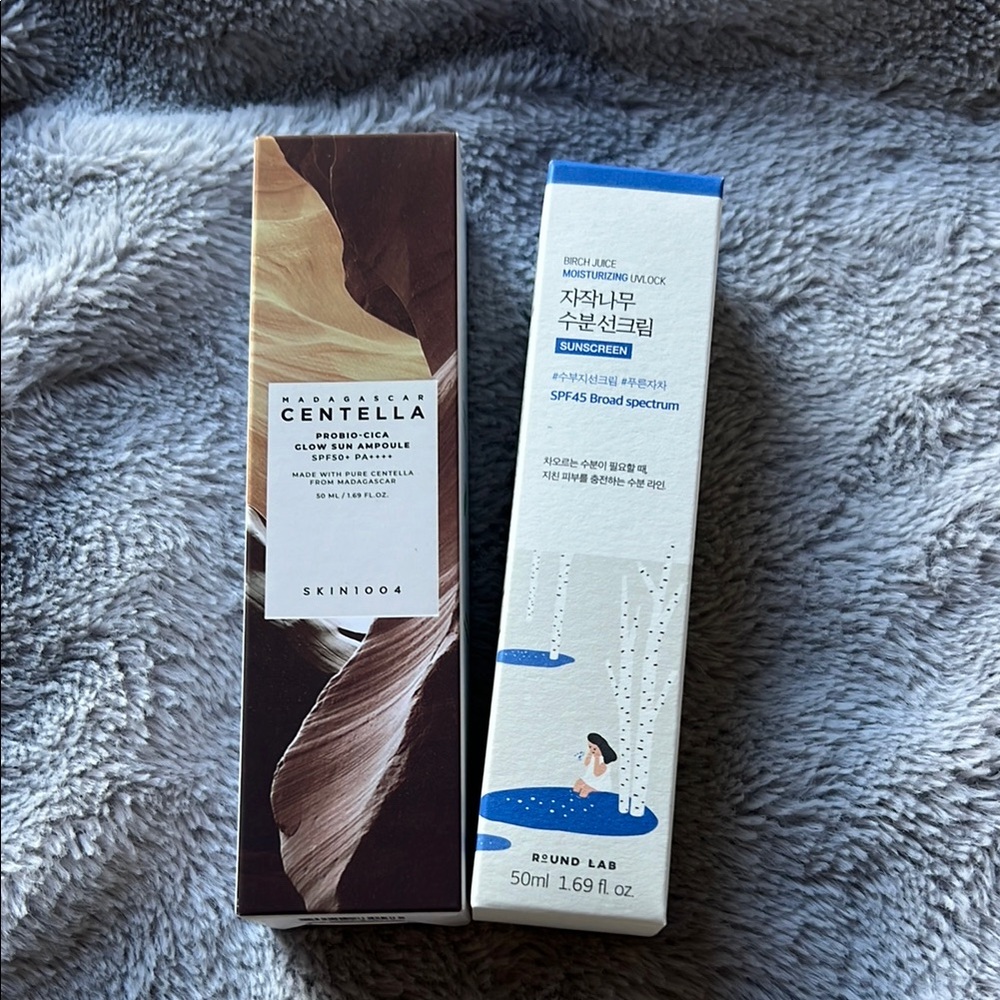 SKIN1004 Centella Ampoule & Round Lab Sunscreen Set